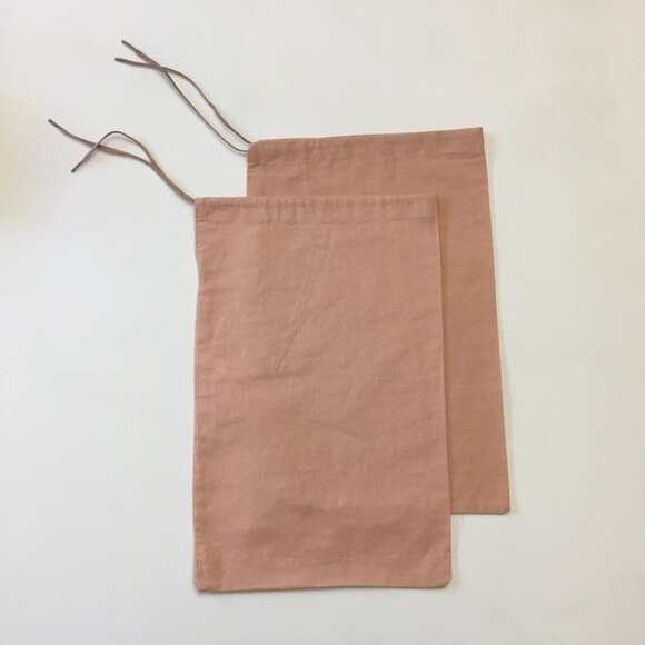 Miu Miu Dust Bags 2 Pieces for Shoes 13.5" x 9" Peach-Tone 100% Cotton - Picture 5 of 13